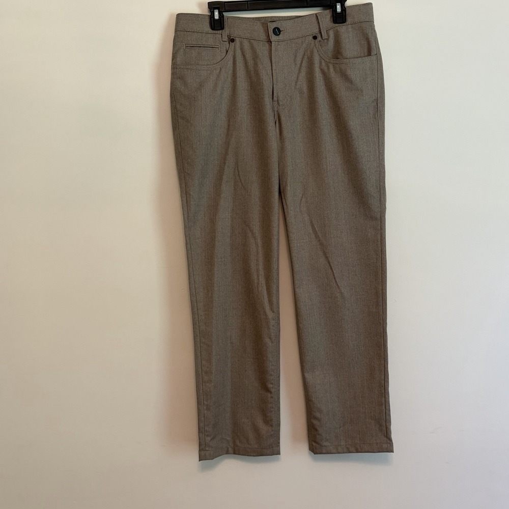 Hiltl Downey 100% Wool 5 Pocket Pant Sz 33x34 Brown Straight Leg Luxury Preppy‎